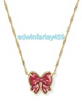 Haley Bow Gold Short Pendant Necklace
